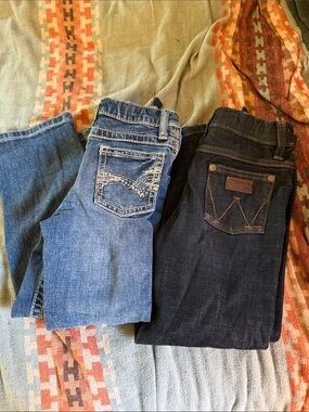 Wrangler Kids Jeans lot of 2 in Light Blue, and Dark